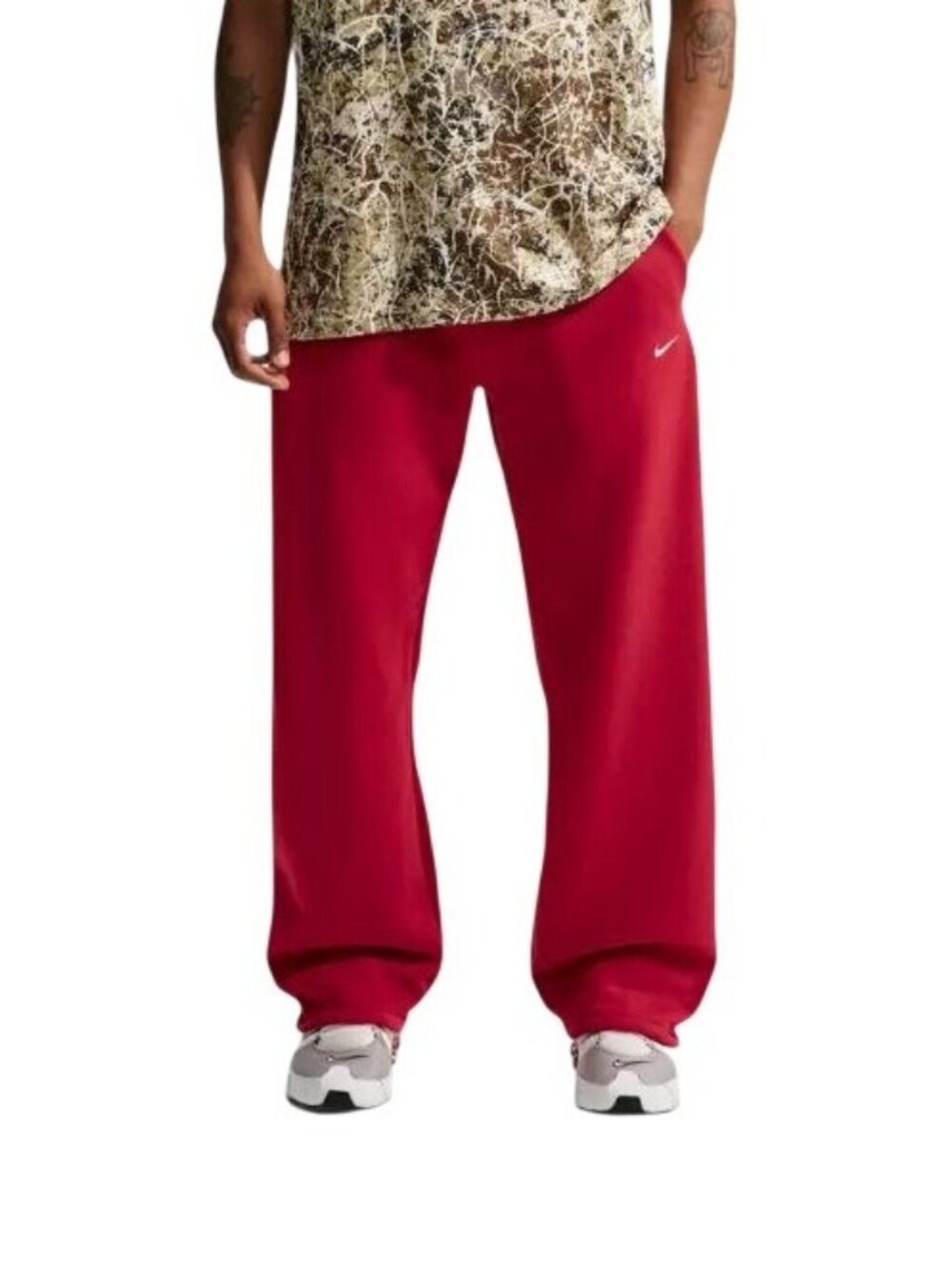 Nike Men's Solo Swoosh Bungee Loose fit Sweatpants Red Size L NEW WITH TAGS!